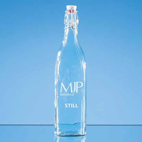 1 Litre Square Swing Top Glass Bottles