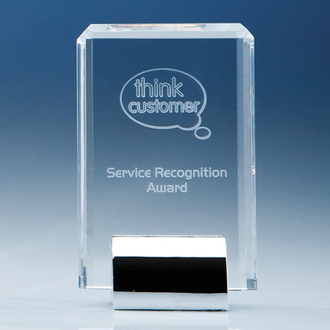 Optical Crystal Rectangular Mounted Awards