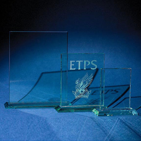 Medium Jade Glass Trophy Plaque
