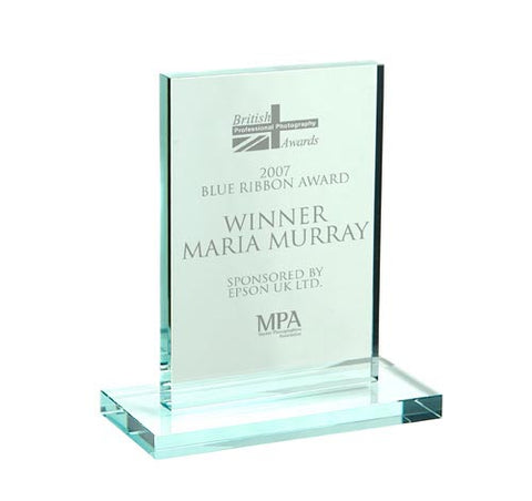 Rectangular Jade Glass Trophy Awards