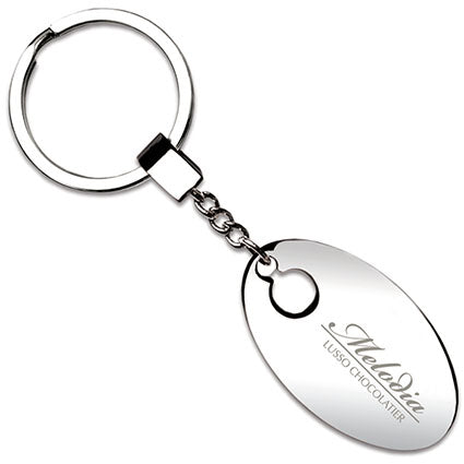 Soria Chrome Oval Keyrings