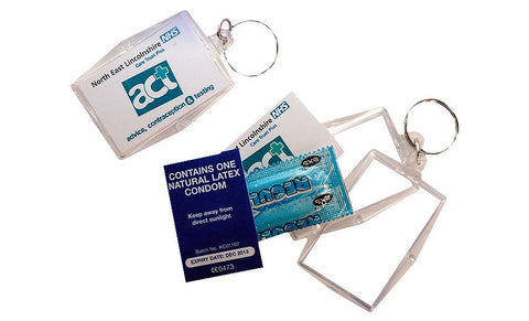 Acrylic Condom Keyring - Adband