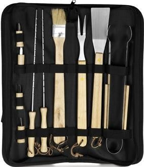 10 Piece Barbeque Set in Black Case - Adband