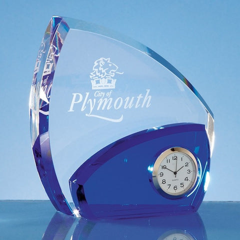 crystal glass desk clock | Adband
