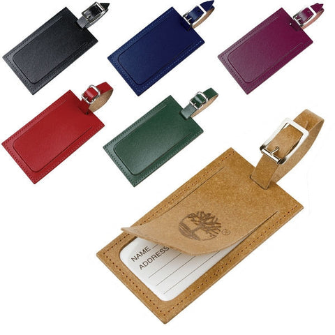 eco natural leather luggage tag | Adband