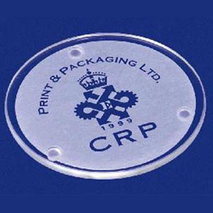 Glass Coaster with Clear Acetate Feet