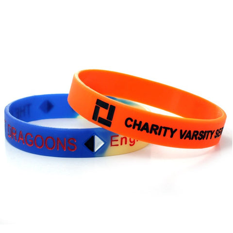 debossed ink infilled silicone wristbands | Adband