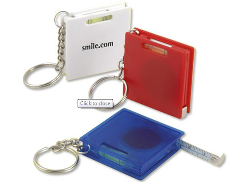 spirit level and tape measure keyrings | Adband