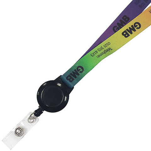 15mm Full Colour Lanyard with Pass Holder Reel