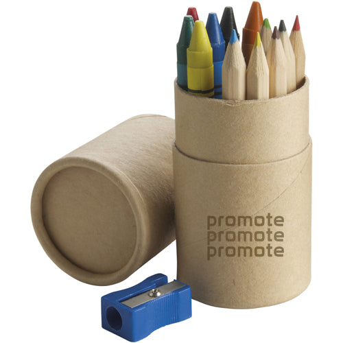 Colouring Tube Colouring Tubes with Sharpener | Promotional Pens and Writing – Adband