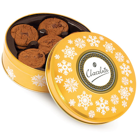 Gold Belgian Chocolate Cookie Tins