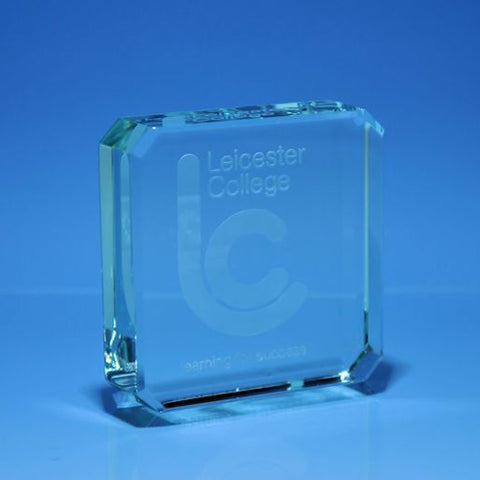 Jade Glass Square Paperweight