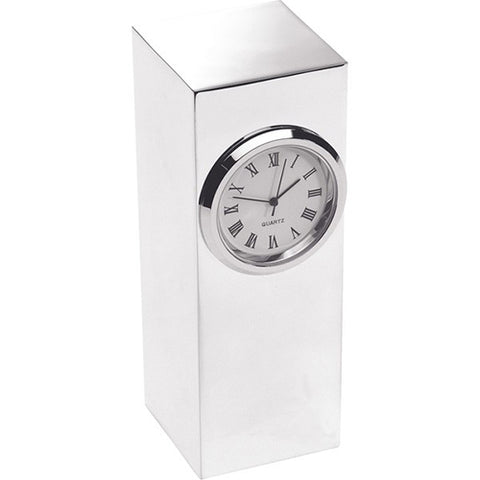 Silver Plated Column Clocks