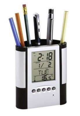 butler lcd alarm clock pen holders | Adband