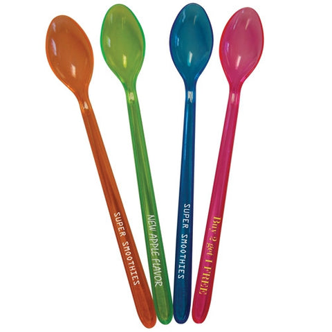 coloured disposable plastic dessert spoons | Adband