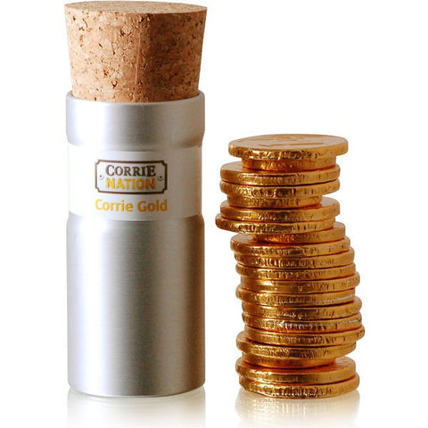 corked tube of chocolate coins | Adband