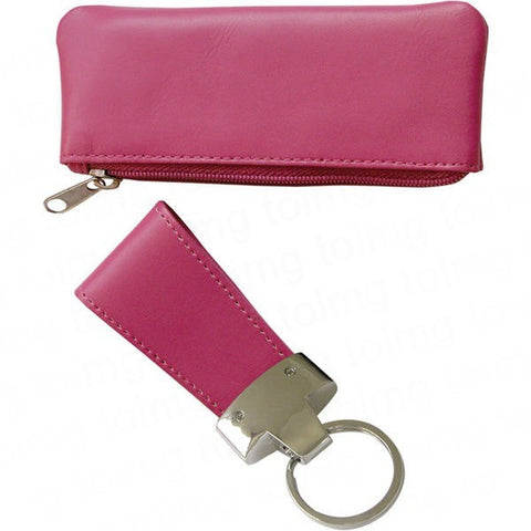 pink malvern leather keyring and pouch | Adband