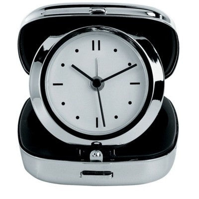 silver chrome travel alarm clock | Adband